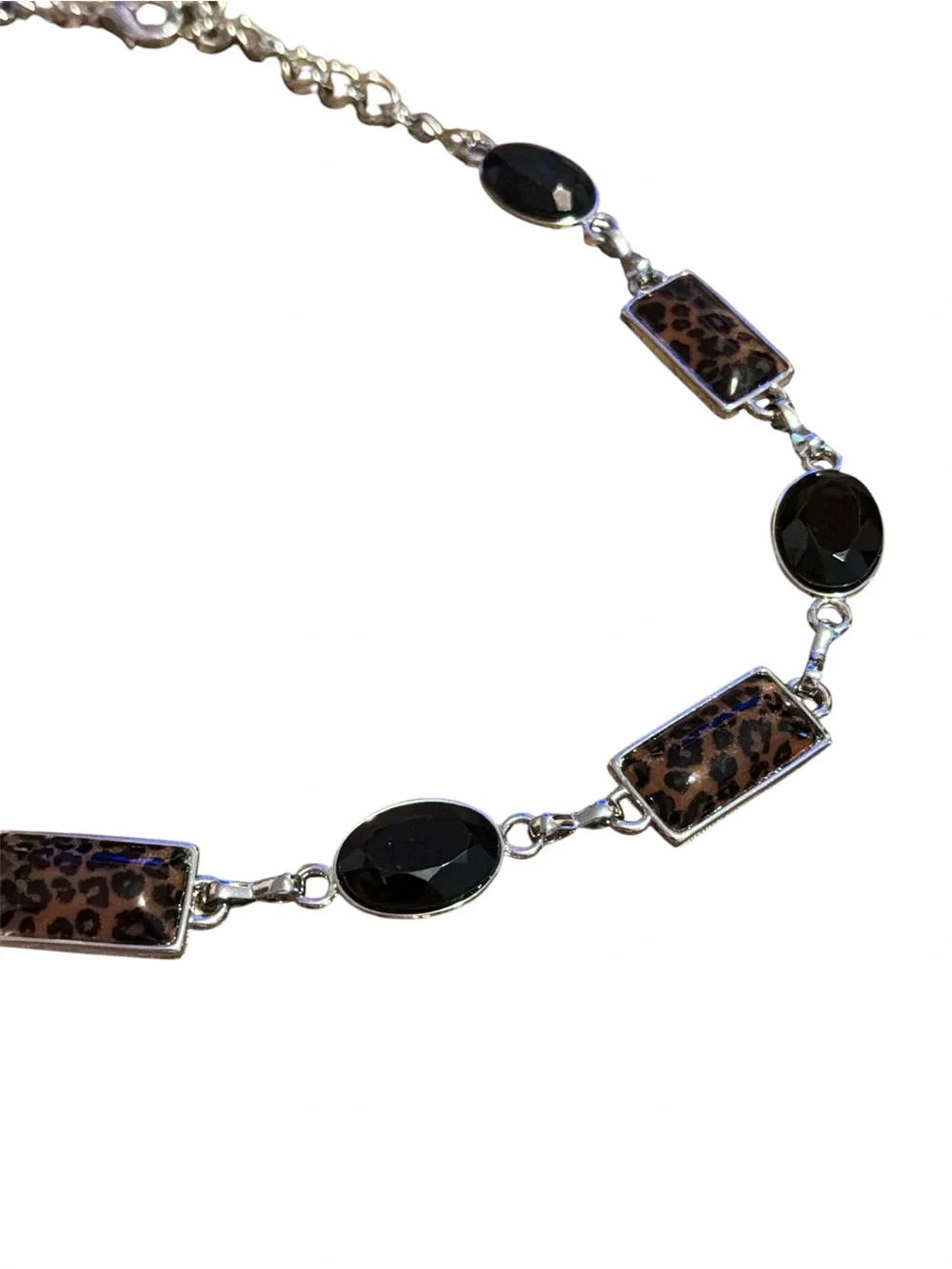 Chain Belt with Leopard and Black Accents